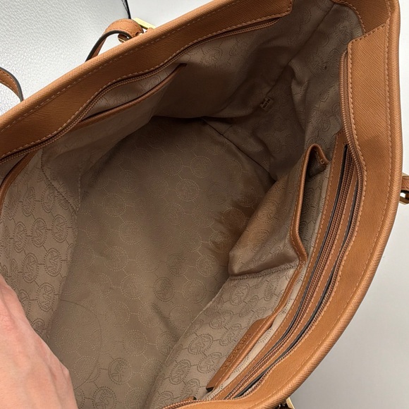 Michael Kors Tan and Black Leather Tote - Picture 6 of 6
